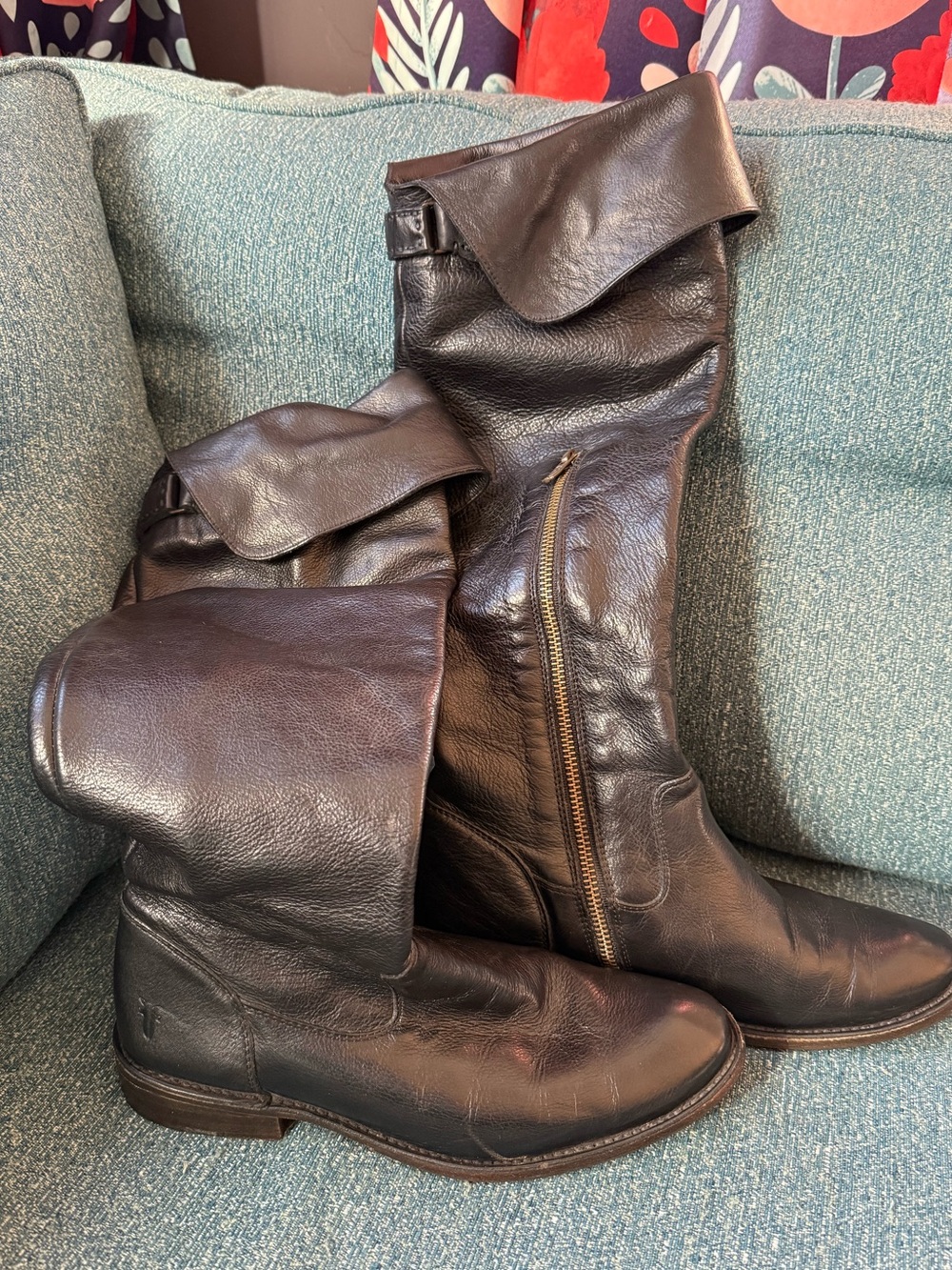 Frye Shirley 77739 Womens Black Leather Boots 6.5